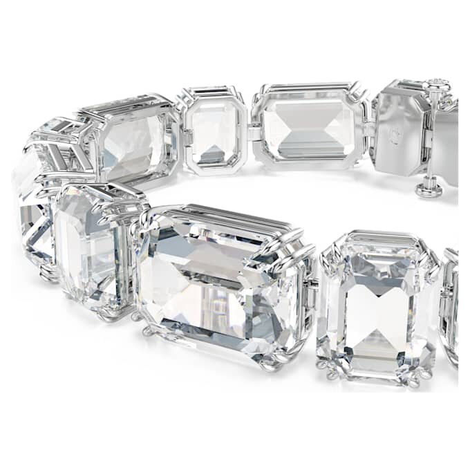 Pulseira Millenia com corte octogonal, branca, banhada a ródio Pulseira Millenia com corte octogonal, branca, banhada a ródio