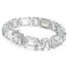 Pulseira Millenia com corte octogonal, branca, banhada a ródio Pulseira Millenia com corte octogonal, branca, banhada a ródio