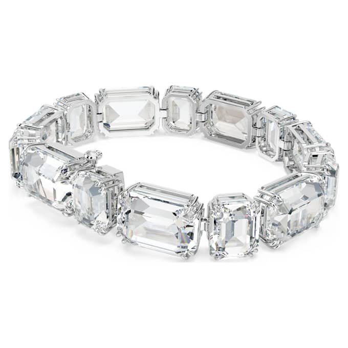 Pulseira Millenia com corte octogonal, branca, banhada a ródio Pulseira Millenia com corte octogonal, branca, banhada a ródio