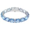 Pulseira Millenia com corte octogonal, gradiente de cor, azul, banhada a ródio Pulseira Millenia com corte octogonal, gradiente de cor, azul, banhada a ródio