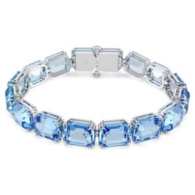 Pulseira Millenia com corte octogonal, gradiente de cor, azul, banhada a ródio Pulseira Millenia com corte octogonal, gradiente de cor, azul, banhada a ródio