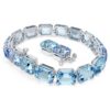 Pulseira Millenia com corte octogonal, gradiente de cor, azul, banhada a ródio Pulseira Millenia com corte octogonal, gradiente de cor, azul, banhada a ródio
