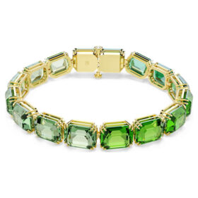 Pulseira Millenia com corte octogonal, gradiente de cor, verde, banhada a dourado Pulseira Millenia com corte octogonal, gradiente de cor, verde, banhada a dourado