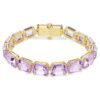 Pulseira Millenia com corte octogonal, roxa, banhada a dourado Pulseira Millenia com corte octogonal, roxa, banhada a dourado