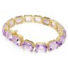 Pulseira Millenia com corte octogonal, roxa, banhada a dourado Pulseira Millenia com corte octogonal, roxa, banhada a dourado