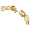 Pulseira Millenia com corte octogonal, roxa, banhada a dourado Pulseira Millenia com corte octogonal, roxa, banhada a dourado