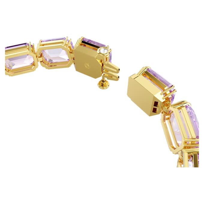 Pulseira Millenia com corte octogonal, roxa, banhada a dourado Pulseira Millenia com corte octogonal, roxa, banhada a dourado