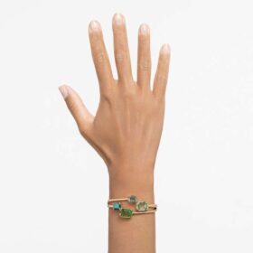Pulseira Millenia com corte octogonal, verde, banhada a ouro Pulseira Millenia com corte octogonal, verde, banhada a ouro