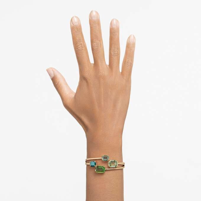 Pulseira Millenia com corte octogonal, verde, banhada a ouro Pulseira Millenia com corte octogonal, verde, banhada a ouro