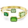 Pulseira Millenia com corte octogonal, verde, banhada a ouro Pulseira Millenia com corte octogonal, verde, banhada a ouro