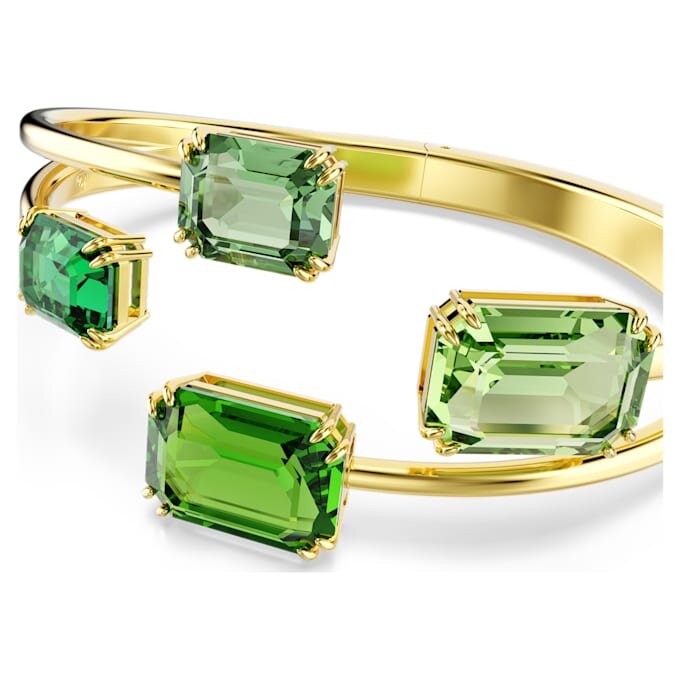 Pulseira Millenia com corte octogonal, verde, banhada a ouro Pulseira Millenia com corte octogonal, verde, banhada a ouro