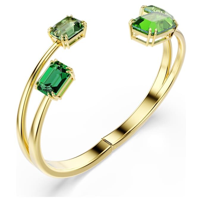 Pulseira Millenia com corte octogonal, verde, banhada a ouro Pulseira Millenia com corte octogonal, verde, banhada a ouro