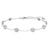Pulseira octogonal com diamantes cultivados em laboratório, 0,8 ct no total, forma redonda, prata esterlina