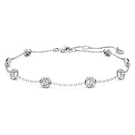 Pulseira octogonal com diamantes cultivados em laboratório, 0,8 ct no total, forma redonda, prata esterlina Pulseira octogonal com diamantes cultivados em laboratório, 0,8 ct no total, forma redonda, prata esterlina