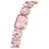 Pulseira-relógio com cristais de corte octogonal, cor-de-rosa, acabamento em tom de ouro rosa Pulseira-relógio com cristais de corte octogonal, cor-de-rosa, acabamento em tom de ouro rosa