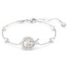 Pulseira Serpente com Pérola de Cristal, Cortes Mistos, Ano da Serpente, Branca, Banhada a Ródio Pulseira Serpente com Pérola de Cristal, Cortes Mistos, Ano da Serpente, Branca, Banhada a Ródio