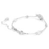 Pulseira Serpente com Pérola de Cristal, Cortes Mistos, Ano da Serpente, Branca, Banhada a Ródio Pulseira Serpente com Pérola de Cristal, Cortes Mistos, Ano da Serpente, Branca, Banhada a Ródio