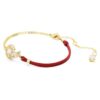 Pulseira Serpente com Pérolas de Cristal, Cortes Mistos, Ano da Serpente, Vermelho, Banhada a Ouro Pulseira Serpente com Pérolas de Cristal, Cortes Mistos, Ano da Serpente, Vermelho, Banhada a Ouro