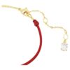 Pulseira Serpente com Pérolas de Cristal, Cortes Mistos, Ano da Serpente, Vermelho, Banhada a Ouro Pulseira Serpente com Pérolas de Cristal, Cortes Mistos, Ano da Serpente, Vermelho, Banhada a Ouro