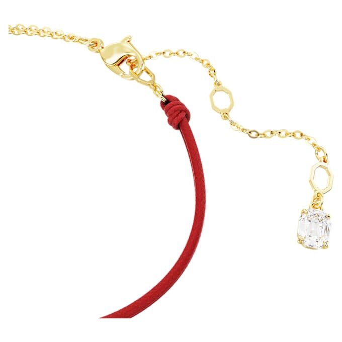 Pulseira Serpente com Pérolas de Cristal, Cortes Mistos, Ano da Serpente, Vermelho, Banhada a Ouro Pulseira Serpente com Pérolas de Cristal, Cortes Mistos, Ano da Serpente, Vermelho, Banhada a Ouro