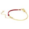 Pulseira Serpente com Pérolas de Cristal, Cortes Mistos, Ano da Serpente, Vermelho, Banhada a Ouro Pulseira Serpente com Pérolas de Cristal, Cortes Mistos, Ano da Serpente, Vermelho, Banhada a Ouro