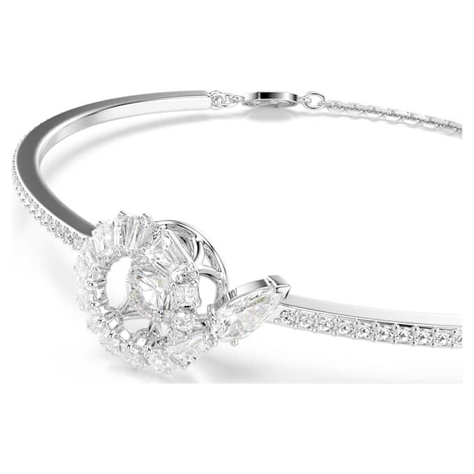 Pulseira «Snake» com cortes mistos, Ano da Serpente, Branca, banhada a ródio Pulseira «Snake» com cortes mistos, Ano da Serpente, Branca, banhada a ródio