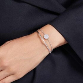 Pulseira Sublima Branca, banhada a ródio