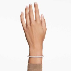 Pulseira Sublima com pavé de neve, branca, banhada a ouro rosa