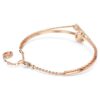 Pulseira Swan, preta, banhada a ouro rosa