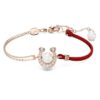 Pulseira Symbolica com pérola de cristal, pavé, ferradura, branca, banhada a ouro rosa