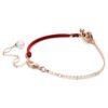 Pulseira Symbolica com pérola de cristal, pavé, ferradura, branca, banhada a ouro rosa