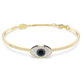 Pulseira Symbolica «Olho do Mal», azul, banhada a ouro
