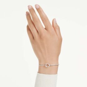 Pulseira Symbolica Pavé, Ferradura, Branca, banhada a ródio