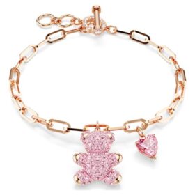 Pulseira Teddy Bear, rosa, banhada a ouro rosa