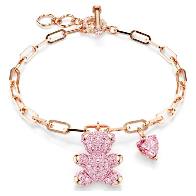 Pulseira Teddy Bear, rosa, banhada a ouro rosa Pulseira Teddy Bear, rosa, banhada a ouro rosa
