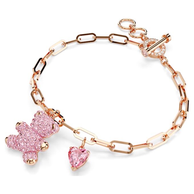 Pulseira Teddy Bear, rosa, banhada a ouro rosa Pulseira Teddy Bear, rosa, banhada a ouro rosa