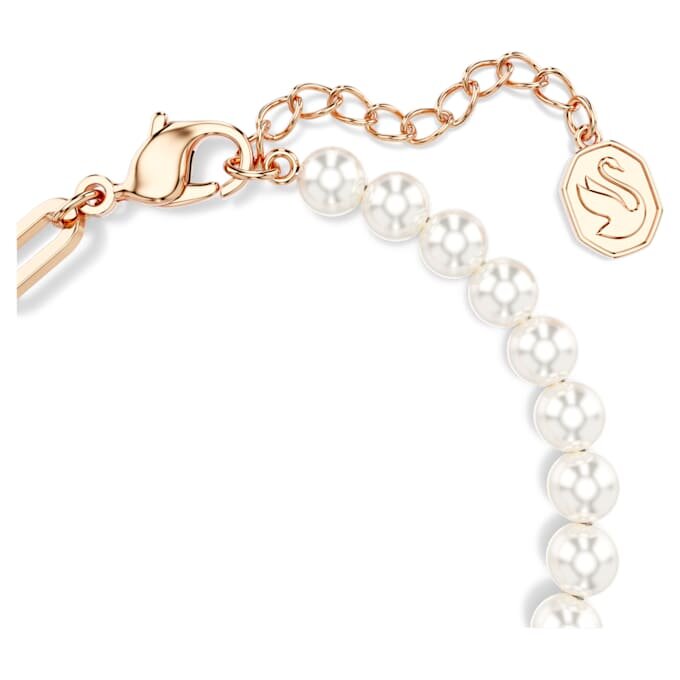 Pulseira Teddy com Pérola de Cristal, Urso, Rosa, Banho em Tom de Ouro-Rosa Pulseira Teddy com Pérola de Cristal, Urso, Rosa, Banho em Tom de Ouro-Rosa