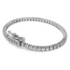 Pulseira Tennis Eternity com diamantes cultivados em laboratório, 3 Ct Tw, forma redonda, ouro branco de 14K Pulseira Tennis Eternity com diamantes cultivados em laboratório, 3 Ct Tw, forma redonda, ouro branco de 14K