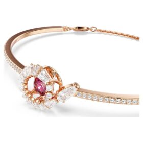 Pulseira tipo bangle com cortes mistos, Ano da Serpente, vermelha, banhada a ouro rosa Pulseira tipo bangle com cortes mistos, Ano da Serpente, vermelha, banhada a ouro rosa