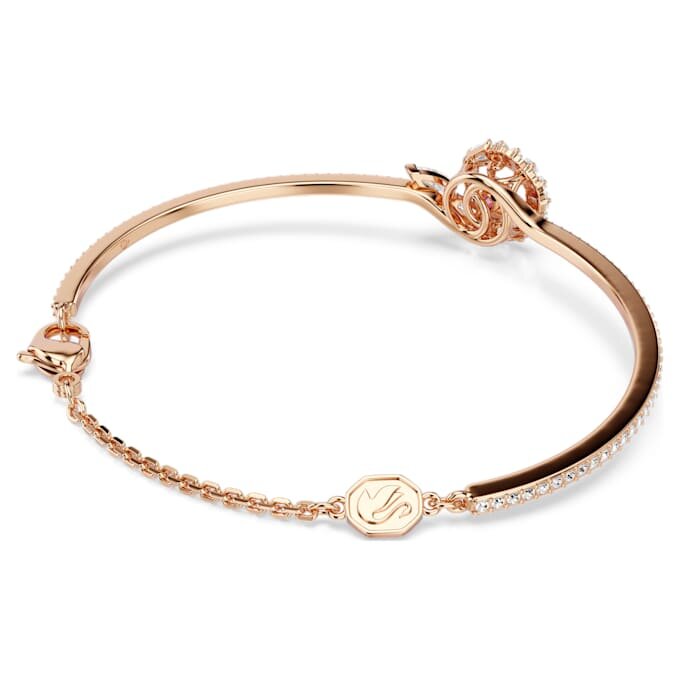 Pulseira tipo bangle com cortes mistos, Ano da Serpente, vermelha, banhada a ouro rosa Pulseira tipo bangle com cortes mistos, Ano da Serpente, vermelha, banhada a ouro rosa