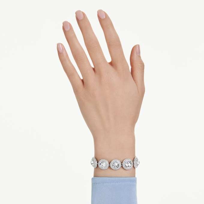 Pulseira Una Angelic Branca, banhada a ródio Pulseira Una Angelic Branca, banhada a ródio