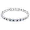 Pulseira Una Angelic com corte redondo, azul, banhada a ródio Pulseira Una Angelic com corte redondo, azul, banhada a ródio