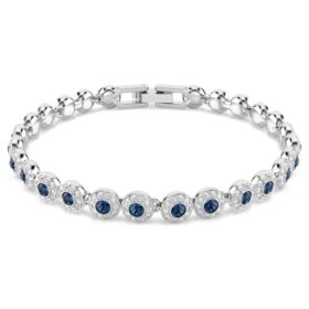 Pulseira Una Angelic com corte redondo, azul, banhada a ródio Pulseira Una Angelic com corte redondo, azul, banhada a ródio