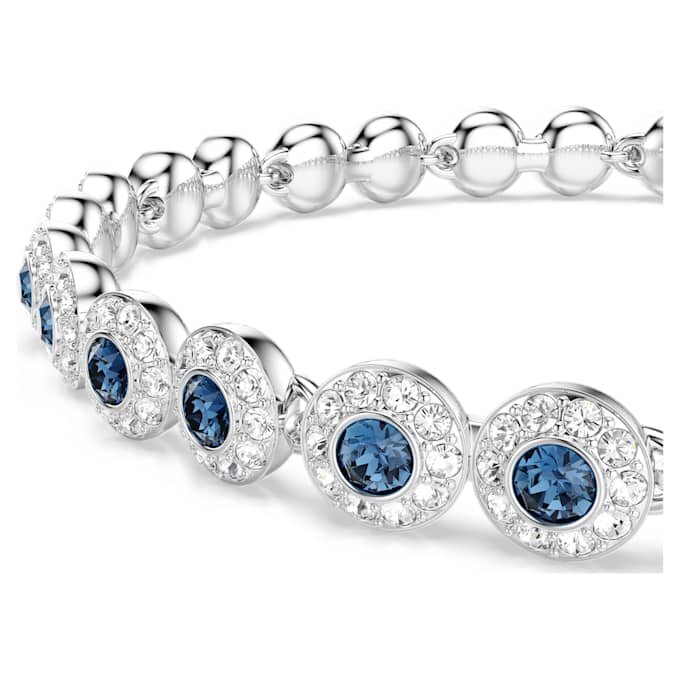Pulseira Una Angelic com corte redondo, azul, banhada a ródio Pulseira Una Angelic com corte redondo, azul, banhada a ródio