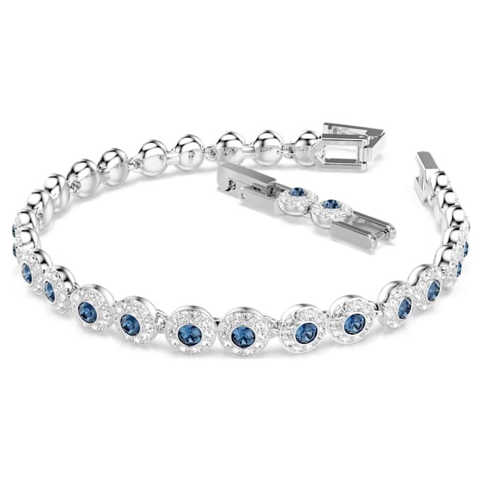 Pulseira Una Angelic com corte redondo, azul, banhada a ródio Pulseira Una Angelic com corte redondo, azul, banhada a ródio