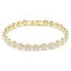 Pulseira Una Angelic com cristais de corte redondo, branca, banhada a dourado Pulseira Una Angelic com cristais de corte redondo, branca, banhada a dourado