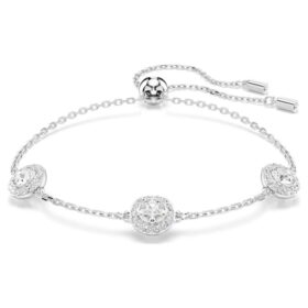 Pulseira Una Angelic com motivos de corte redondo e dupla face, branca, banhada a ródio Pulseira Una Angelic com motivos de corte redondo e dupla face, branca, banhada a ródio