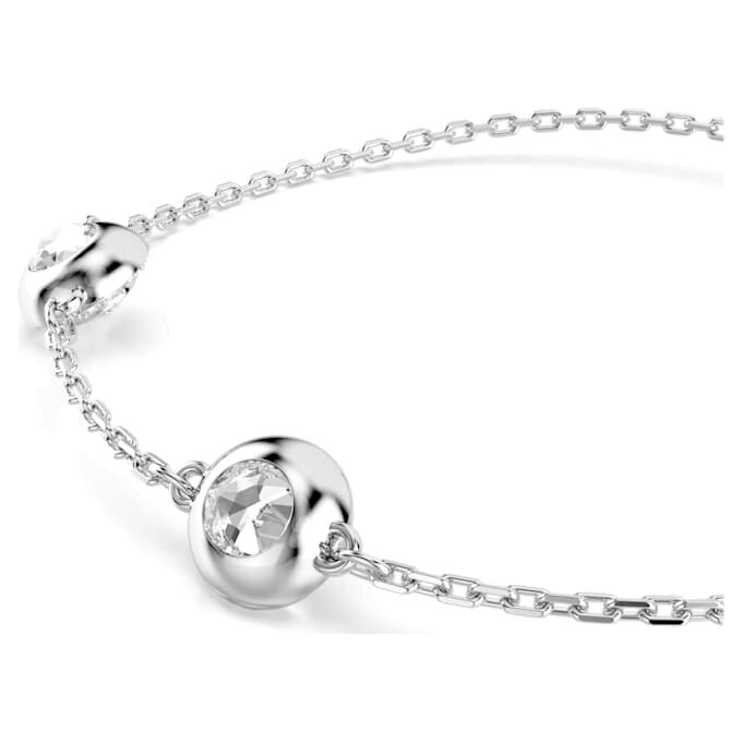 Pulseira Una Angelic com motivos de corte redondo e dupla face, branca, banhada a ródio Pulseira Una Angelic com motivos de corte redondo e dupla face, branca, banhada a ródio