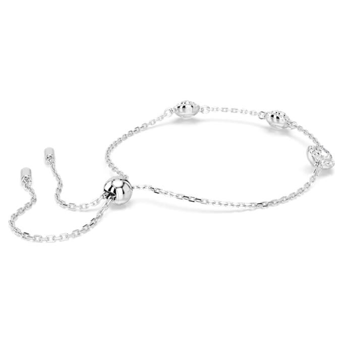 Pulseira Una Angelic com motivos de corte redondo e dupla face, branca, banhada a ródio Pulseira Una Angelic com motivos de corte redondo e dupla face, branca, banhada a ródio