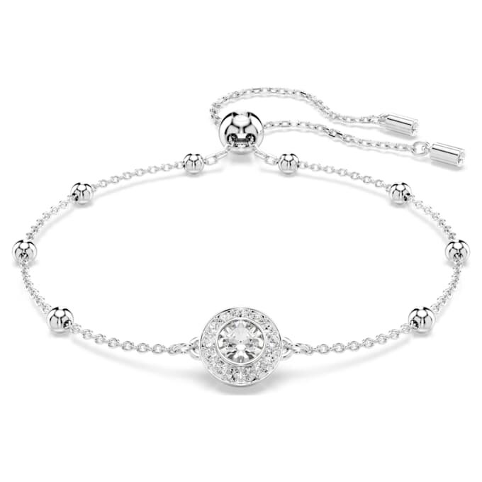 Pulseira Una Angelic, corte redondo, branca, banhada a ródio Pulseira Una Angelic, corte redondo, branca, banhada a ródio